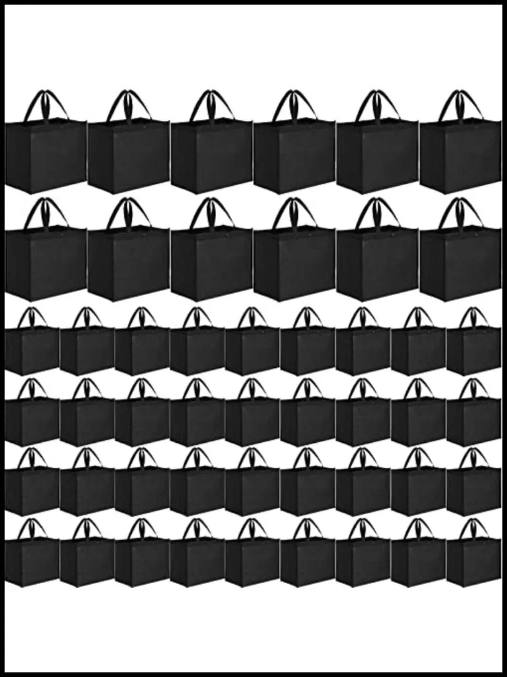 48 Pack Reusable Non Woven Grocery Tote Bags